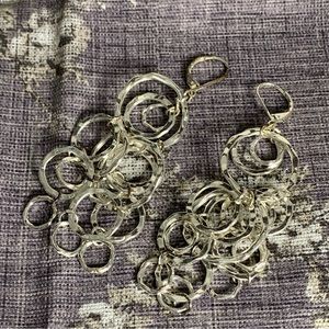 Silver Tone Costume Dangling Earrings